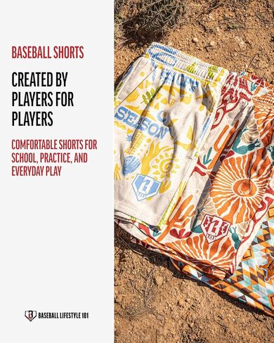 Baseball Lifestyle 101 Men's Outlaw Mesh Shorts with Side Pockets and Elastic Waist, 5 in Inseam S-2XL Sizes in Kuwait