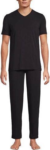 Lands' End Men's Short Sleeve Cooling Knit V-Neck Pajama Set in Saudi Arabia