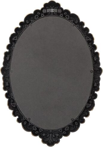 12x8.5 inch Plastic Frame Vintage Oval Wall Mirror with Decorative Bronze Frame, Antique Style Rose Pattern in Kuwait