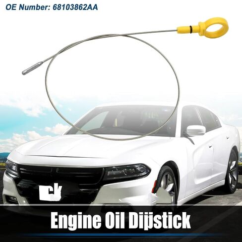 مقياس مستوى الزيت متوافق مع جيب لسيارة رانجلر 3.6L V6 A/T 4X4 لروبيكون صحارى سبورت 2012-2018 مقياس مستوى سائل زيت المحرك 68103862AA in Saudi Arabia
