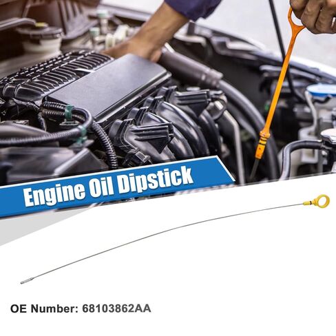 مقياس مستوى الزيت متوافق مع جيب لسيارة رانجلر 3.6L V6 A/T 4X4 لروبيكون صحارى سبورت 2012-2018 مقياس مستوى سائل زيت المحرك 68103862AA in Saudi Arabia