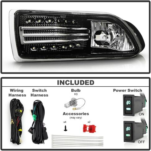 ACANII - لـ 2005-2010 Scion TC مصابيح الضباب للقيادة مع شريط LED بديل للسائق وجانب الركاب in Saudi Arabia