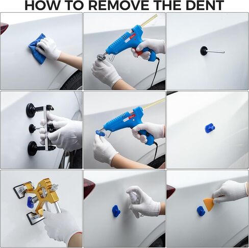 مجموعة أدوات سحب دنت السيارة، 56 قطعة من أدوات إزالة دنت السيارة، طقم إصلاح دنت السيارة قابل للتعديل، أداة سحب الجسور، أداة إزالة دنت لإصلاح السيارات وسيارات الدفع الرباعي والأضرار الناجمة عن البرد بنفسك in Kuwait