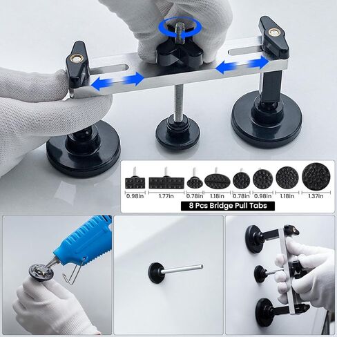 مجموعة أدوات سحب دنت السيارة، 56 قطعة من أدوات إزالة دنت السيارة، طقم إصلاح دنت السيارة قابل للتعديل، أداة سحب الجسور، أداة إزالة دنت لإصلاح السيارات وسيارات الدفع الرباعي والأضرار الناجمة عن البرد بنفسك in Kuwait