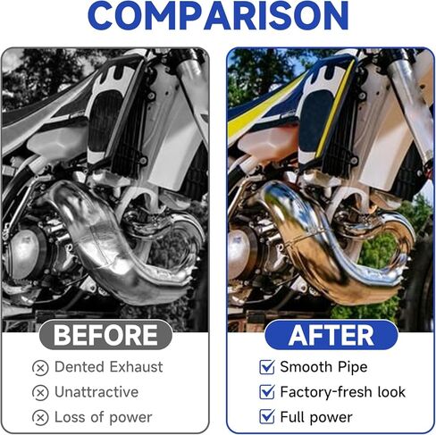 طقم إصلاح أنابيب عادم الدراجة النارية ثنائي الأشواط مع صمام أمان، أداة إزالة الانبعاج متوافقة مع Yamaha TZR250 YZ250، Honda CR250 CR250R، Husqvarna TE 125 250 300 TC & 50cc+ in Kuwait