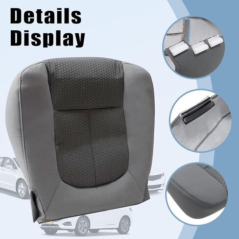 SecosAutoparts Gray Driver & Passenger Bottom & Top Lean Back & Driver Foam Cloth Replacement Seat Covers Compatible with Ford F250 F350 F450 F550 2011 2012 2013 2014 2015 2016 in Saudi Arabia