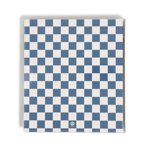 غلاف U Brands Checkered Preppy Blue ذو 3 حلقات، 2.54 سم، يحمل 225 ورقة، حلقات دائرية متينة، رؤية واضحة، حجم الحروف، عبوة واحدة in Saudi Arabia