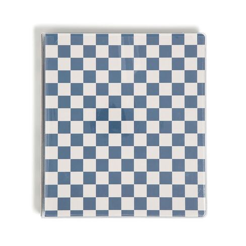 غلاف U Brands Checkered Preppy Blue ذو 3 حلقات، 2.54 سم، يحمل 225 ورقة، حلقات دائرية متينة، رؤية واضحة، حجم الحروف، عبوة واحدة in Saudi Arabia