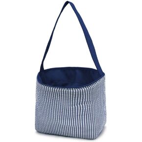 حقيبة يد SONA G DESIGNS Seersucker من القماش المقلم لعيد الفصح - مجموعة البيض in Kuwait