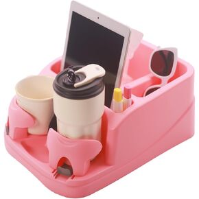 منظم وحدة التحكم في السيارة، منظم مقعد السيارة مع حاملي أكواب قابلين للتعديل، وحدة تحكم مركزية للسيارات والشاحنات والشاحنات الصغيرة وسيارات الدفع الرباعي ومنظم المركبات و3 مساحات تخزين كبيرة (أسود) in Kuwait