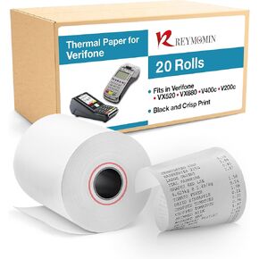 لفات ورق حرارية لـ Verifone Vx520، Vx680، T650، P400m - ورق الإيصالات الحرارية لآلات بطاقات الائتمان (20 لفة) in Kuwait