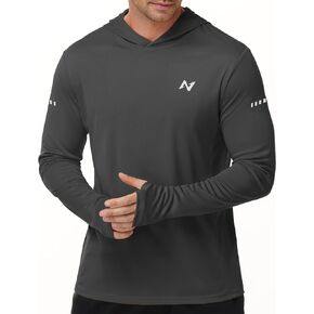 Isnowood رجالي بغطاء للرأس بعامل حماية من أشعة الشمس 50+، قمصان صيد طويلة الأكمام للحماية من الأشعة فوق البنفسجية، غطاء للرأس خفيف الوزن للمشي لمسافات طويلة والجري والسباحة وواقي من الطفح الجلدي in Kuwait