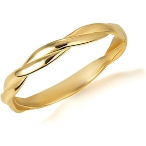 Claddagh Gold Womens 10K or 14K Gold Rope Twist Stackable Ring Band Available in Yellow Rose and White Gold with multiple ring sizes in Saudi Arabia
