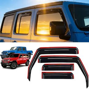 in-Channel Window Rain Guards for 2018-2025 2026 Jeep Wrangler JL 2020-2026 Gladiator 4-Door, Durable Visors Window Deflectors, Wrangler JL JLU Rubicon Sahara Exterior Accessories in Saudi Arabia