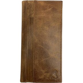 غطاء دفتر شيكات من الجلد الطبيعي للرجال والنساء، محفظة لحمل دفتر الشيكات، RFID، سلسلة الولايات المتحدة الأمريكية (أسمر) in Kuwait