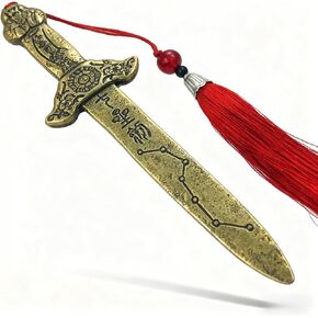 RCWG Chinese Feng Shui Sword. Seven-Star Antiquing Protection Sword, I Ching Good Luck Sword with Red Tassel for Wealth, Success, Health, Safety. Home Office Decoration, Feng Shui Decor in Kuwait