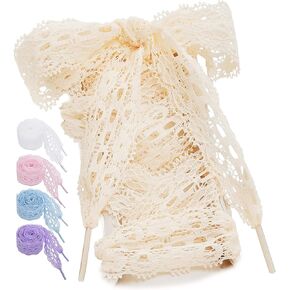 زوجان من أربطة الأحذية المسطحة من الدانتيل للأحذية الرياضية من Stepace، رباط حذاء ناعم بعرض 3 سم للأحذية، أربطة شريطية رائعة للنساء والفتيات in Kuwait