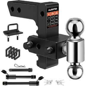 Adjustable Trailer Hitch, Triple Ball Tow Hitch Fits 2'' Receiver, 6‘’ Drop/Rise Truck Hitch, Max 12,500 LBS GTW, Aluminum Drop Hitch with Anti-Theft Lock Pin in Saudi Arabia