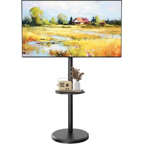 حامل تلفزيون متدحرج لأجهزة تلفزيون مقاس 10-46 بوصة، وعربة تلفزيون متنقلة صغيرة مع رف وعجلات مخفية، من صورة إلى مناظر طبيعية، حامل تلفزيون متنقل على الأرضية الحديثة لغرفة المعيشة، ارتفاع قابل للتعديل، الحد الأقصى 200 × 200 مم (أبيض) in Kuwait