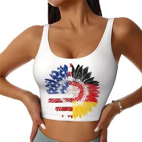 Sports Bras for Women Yoga Crop Tank Tops Bralettes Sleeveless U Back Vest Racerback Underwear with Removable Pads in Kuwait