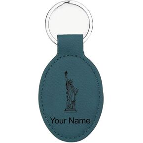 LaserGram Oval Keychain, Statue of Liberty, Personalized Engraving Included (Gray) in Kuwait