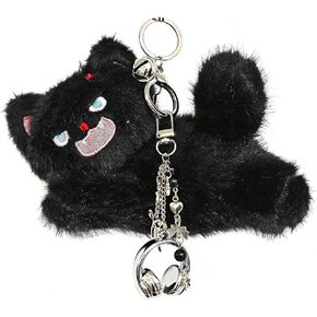 Floette لطيف القط أفخم المفاتيح مع سماعة سحر Y2K الجمالية غامض حقيبة قطة إكسسوارات جذابة القلب القوس قلادة in Kuwait