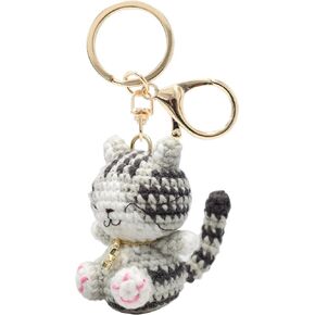 سلسلة مفاتيح MC Fashion Crochet Cat - حقيبة غزل كروشيه يدوية ثلاثية الأبعاد لطيفة لمحبي القطط in Kuwait
