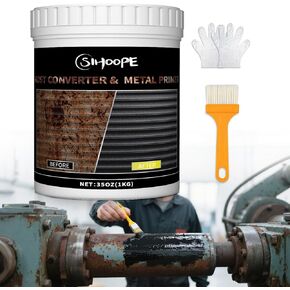 2-in-1 Rust Converter & Metal Primer, 35 Oz Black Rust Inhibitor Paint Primer, Rust Remover for Metal, Long-Lasting Rust Preventative Coating Rust Reformer Heat Resistance Rust Paint Cover in Kuwait