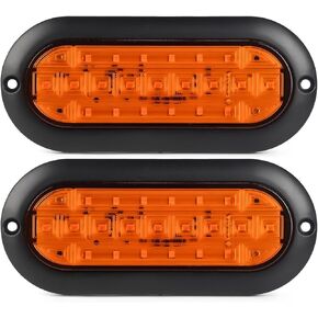 LIGBT 2Pcs 6Inch LED Oval Amber Strobe Lights 21LED 6’’ Oval LED Trailer Tail Lights Stop Turn Tail Light Brake Lights Surface Mount Marker Lights for Trailer Truck Tractor RV 10V-30V in Saudi Arabia