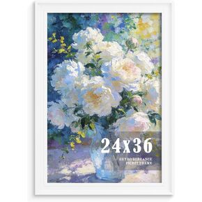 إطار ملصق عتيق أبيض Picrit مقاس 24 × 36، وحدود واسعة جدًا على طراز المتحف وملمس منقط ثلاثي الأبعاد، وإطار صور معرض مقاس 24 × 36 مع لوحة خلفية سوداء للتركيب على الحائط أفقيًا أو رأسيًا، حزمة واحدة. in Kuwait