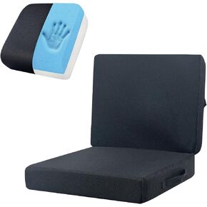 مقعد سيارة سميك مع ظهر، وسادة مقعد لتخفيف آلام عظام الذيل، نسيج شبكي قابل للتنفس، لوسادة كرسي المكتب، مقعد سيارة للبالغين، كرسي متحرك (أسود) in Kuwait