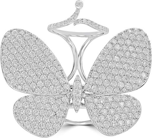 Judy Crowell Jewelry Womens Sterling Silver Butterfly Cocktail Ring With CZ Stone | Birthstone Jewelry Gift for Her Birthday | Wedding | Anniversary in Saudi Arabia