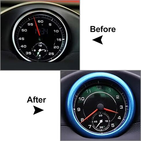 Cnthan7 1 Pc Compass Cover Stopwatch Ring Aluminum Alloy Silver For Porsche 911 2012-2021 in Kuwait