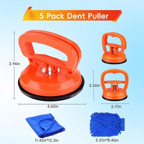 3 عبوات من أدوات سحب انبعاجات السيارة، أداة إزالة انبعاجات كوب الشفط، طقم إصلاح جسم السيارة، رافعة مقبض لجسم السيارة، الأبواب، الزجاج، الأشياء المتحركة ورفع البلاط (3 قطع ساحبة دنت مع قماش قفازات) in Kuwait