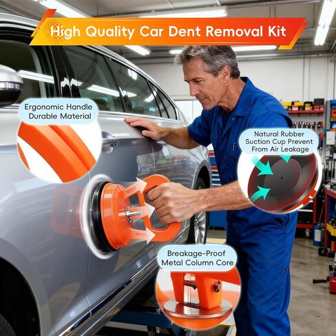 3 عبوات من أدوات سحب انبعاجات السيارة، أداة إزالة انبعاجات كوب الشفط، طقم إصلاح جسم السيارة، رافعة مقبض لجسم السيارة، الأبواب، الزجاج، الأشياء المتحركة ورفع البلاط (3 قطع ساحبة دنت مع قماش قفازات) in Kuwait