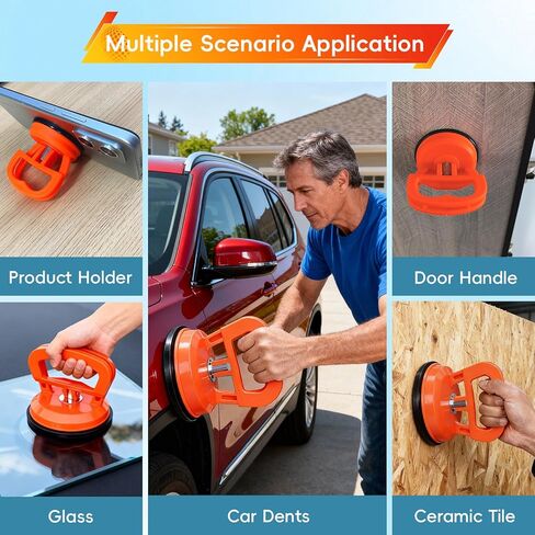 3 عبوات من أدوات سحب انبعاجات السيارة، أداة إزالة انبعاجات كوب الشفط، طقم إصلاح جسم السيارة، رافعة مقبض لجسم السيارة، الأبواب، الزجاج، الأشياء المتحركة ورفع البلاط (3 قطع ساحبة دنت مع قماش قفازات) in Kuwait