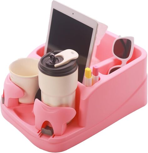 منظم وحدة التحكم في السيارة، منظم مقعد السيارة مع حاملي أكواب قابلين للتعديل، وحدة تحكم مركزية للسيارات والشاحنات والشاحنات الصغيرة وسيارات الدفع الرباعي ومنظم المركبات و3 مساحات تخزين كبيرة (أسود) in Kuwait