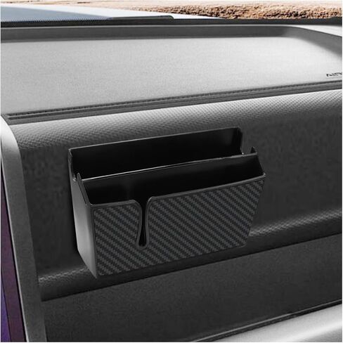 Universal Carbon Fiber Car Storage Box - Multifunctional Cell Phone Holder Auto Dashboard Pocket Organizer with Sticky - Car Interior Accessories for Storing Phone Card Key Pen Coin (Long) in Saudi Arabia
