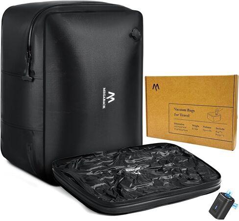 Travel Vacuum Bags for Luggage with Pump, Reusable Vacuum Seal Bags for Clothing, IP68 Waterproof, Top-open Design, Fits 20/24/28 Inch Suitcase (1PC+Pump, 43L) in Saudi Arabia