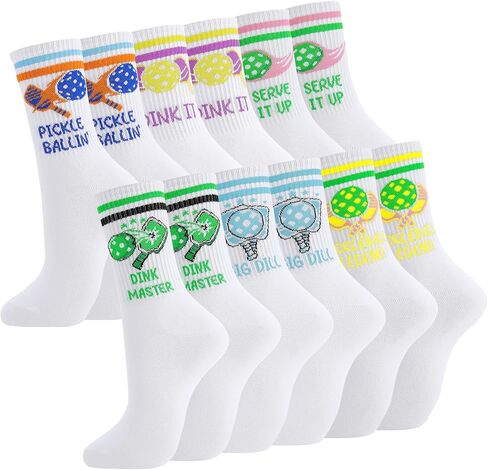 Pickleball Crew Socks - Performance Moisture-Wicking Breathable Sport Athletic Socks Gift for Pickleball Lovers in Saudi Arabia