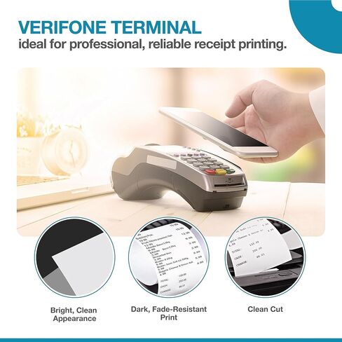 لفات ورق حرارية لـ Verifone Vx520، Vx680، T650، P400m - ورق الإيصالات الحرارية لآلات بطاقات الائتمان (20 لفة) in Kuwait