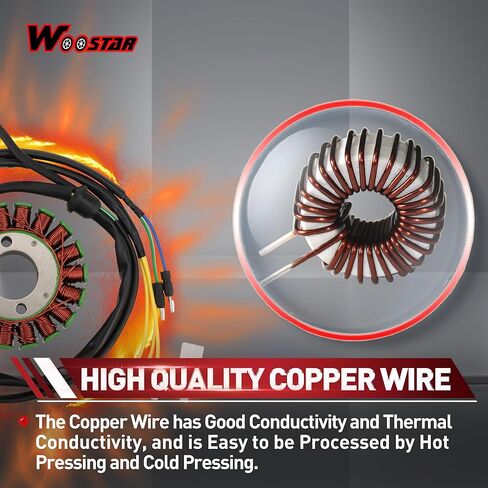 WOOSTAR 18 لفائف 5 سلك مغناطيسي لاستبدال الجزء الثابت Loncin LC172MM/170 مم CB CBD 250cc محرك Mikilon BSE Jinling 250cc ATV XMOTO OEM JLA-21B-077 JLA-21B JLA-923E in Saudi Arabia