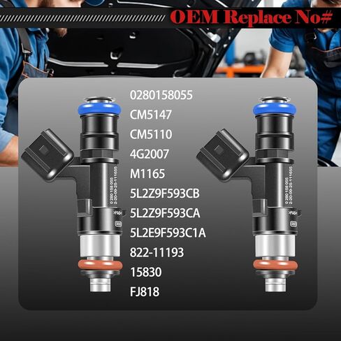 حاقن الوقود 0280158055 مجموعة من 6 قطع متوافقة مع Ford Ranger 2005-2011، Explorer 2007-2010، Mustang 2005-2010، Mazda B4000 2005-2010، حاقن Mercury Mountaineer 2006-2010 4.0L in Kuwait