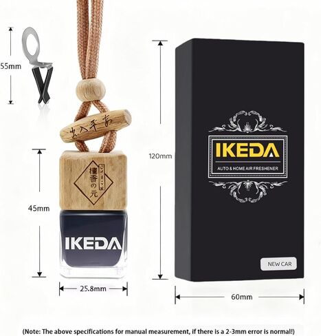 معطر هواء للسيارة من إيكيدا، موزع زيوت عطرية معلقة للسيارات، عطر يدوم لأكثر من 45 يومًا، يشمل: ليلة داكنة وجوز الهند وسيارة جديدة (عبوة 10 مل من 3) in Saudi Arabia