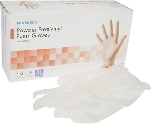 McKesson Powder-Free, Vinyl Exam Gloves, Non-Sterile, XL, 130 Count, 10 Boxes, 1300 Total in Kuwait