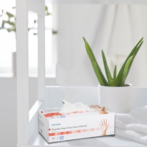 McKesson Powder-Free, Vinyl Exam Gloves, Non-Sterile, XL, 130 Count, 10 Boxes, 1300 Total in Kuwait