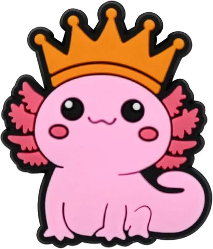 مجموعة سحر أحذية Axolotl اللطيفة، 10 قطع من سحر زينة Kawaii Pink Axolotl PVC للأحذية والصنادل وأساور المعصم، هدايا عيد ميلاد للحفلات. in Saudi Arabia