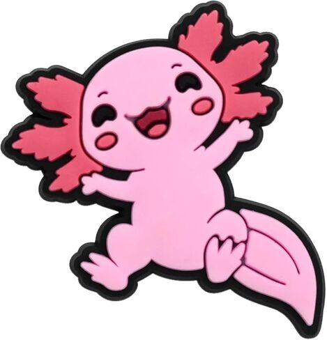 مجموعة سحر أحذية Axolotl اللطيفة، 10 قطع من سحر زينة Kawaii Pink Axolotl PVC للأحذية والصنادل وأساور المعصم، هدايا عيد ميلاد للحفلات. in Saudi Arabia