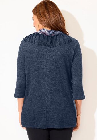Women's Plus Size Petite Impossibly Soft Tunic & Scarf Duet in Saudi Arabia