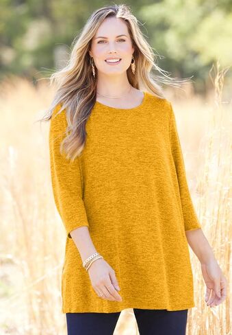 Women's Plus Size Petite Impossibly Soft Tunic & Scarf Duet in Saudi Arabia